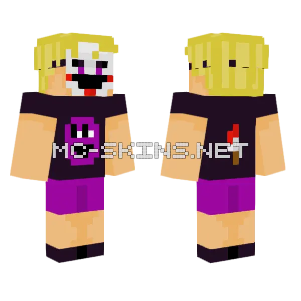 FNAF Guy 2 0 Minecraft skin, front and back