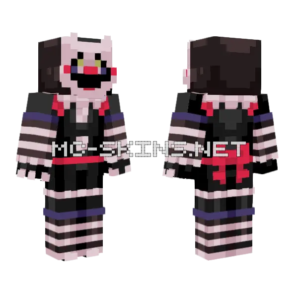 FNAF Puppet Redesign Vers 3 Minecraft skin, front and back