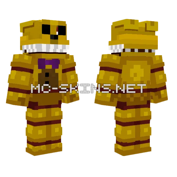 Fnaf Witch Animatronic Minecraft skin, front and back