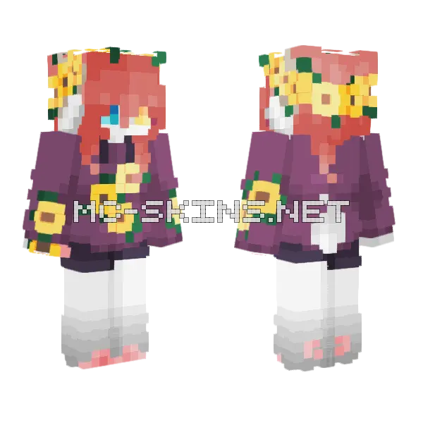 FNAFMC Chibi Pain Minecraft skin, front and back