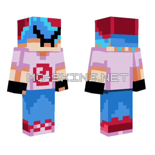 FNF BF Minecraft skin, front and back