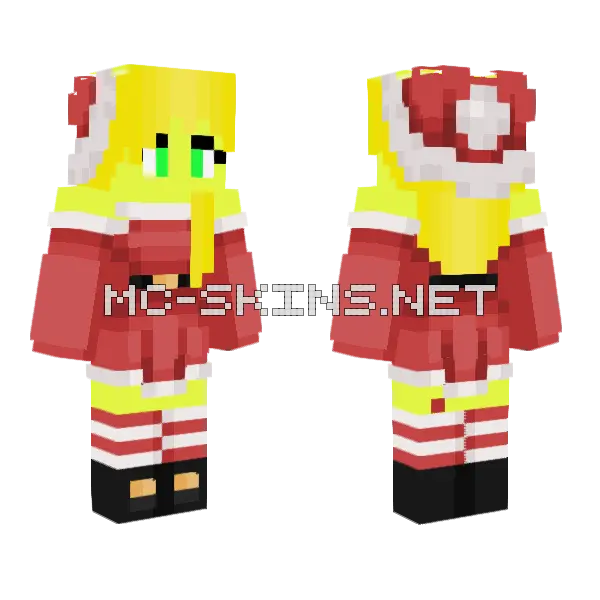 Fnia Spring Bonnie Christmas Minecraft skin, front and back