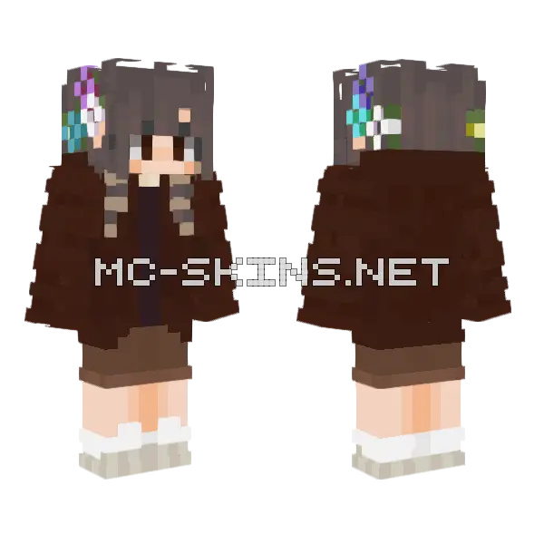 Foggy Brown Outfit Minecraft skin, front and back