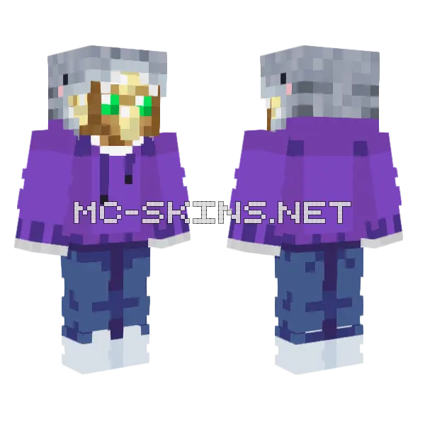Foolish Juan Purple Hoodie Minecraft skin, front and back
