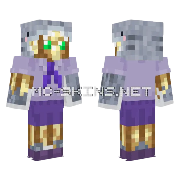 Foolish Purple Camping Outfit Minecraft skin, front and back