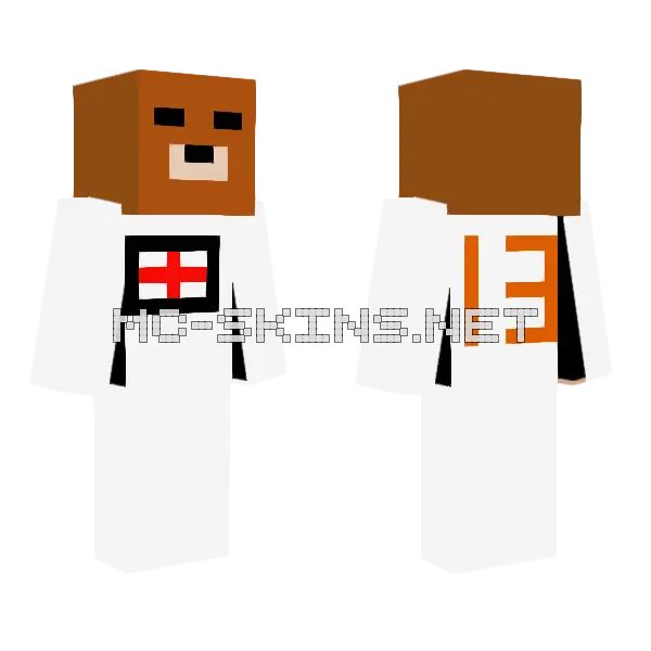Football Bear Minecraft skin, front and back