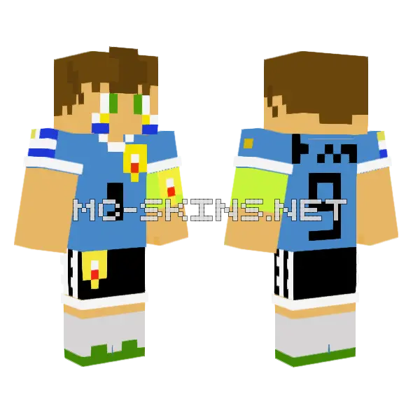 Football Greener 2 0 Minecraft skin, front and back