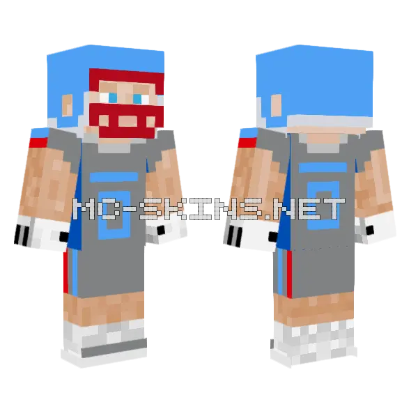 Football Player Minecraft skin, front and back