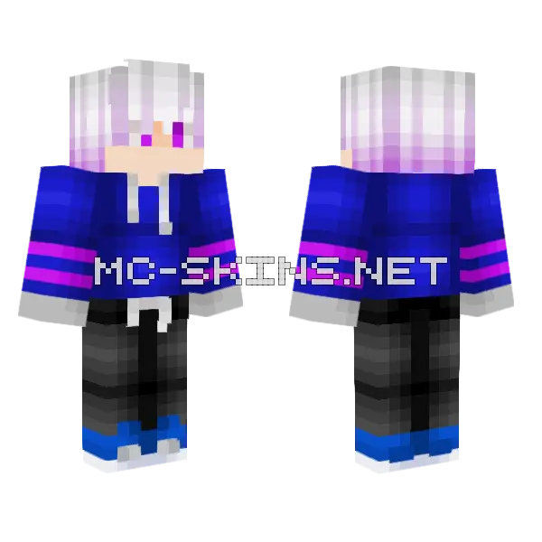 For Galaxy Senpai Minecraft skin, front and back