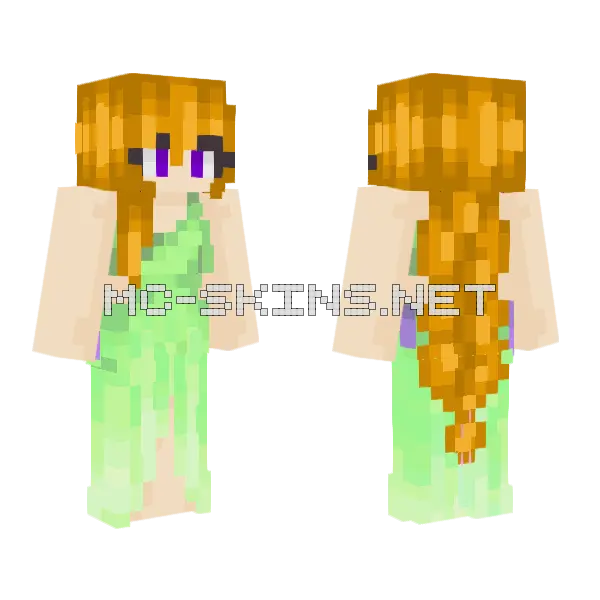 Forest Girl Minecraft skin, front and back