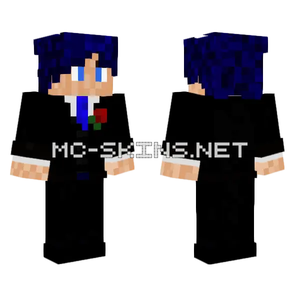 Formal Blue Suit, front and back