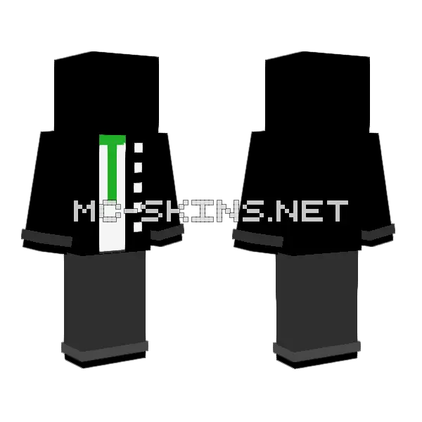 Formal Suit Baseplate Green Minecraft skin, front and back