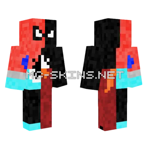 Four Suited Spider Man Minecraft skin, front and back