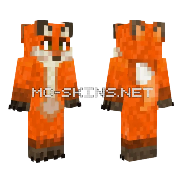 Fox Boy Minecraft skin, front and back