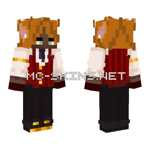 Fox Boy In A Suit Minecraft skin, front and back