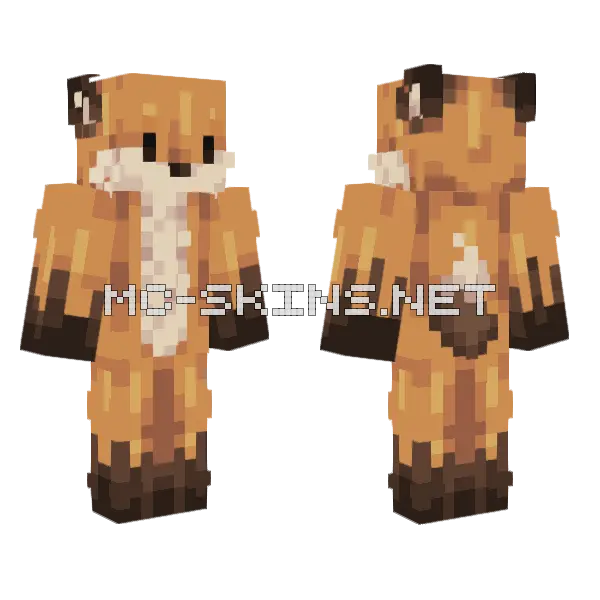 Fox Classic HD Minecraft skin, front and back