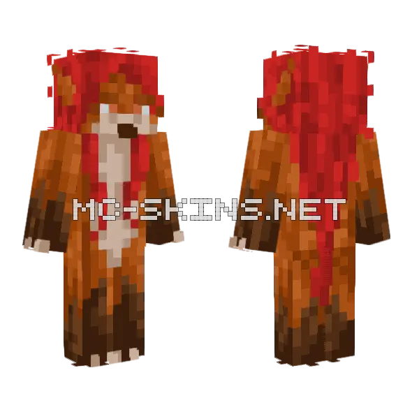 Fox Furry Minecraft skin, front and back