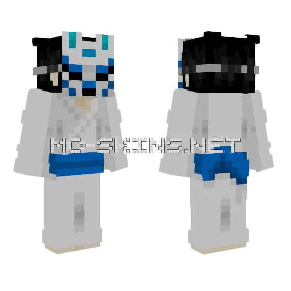 Fox Mask Boy Minecraft skin, front and back