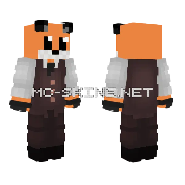 Fox Skin With Suit Minecraft skin, front and back