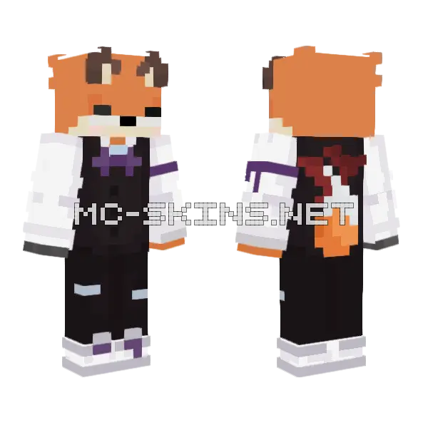 Fox Suit Minecraft skin, front and back