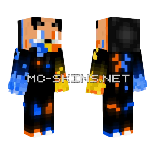 Foxtrot in Creeper Hoodie Minecraft skin, front and back