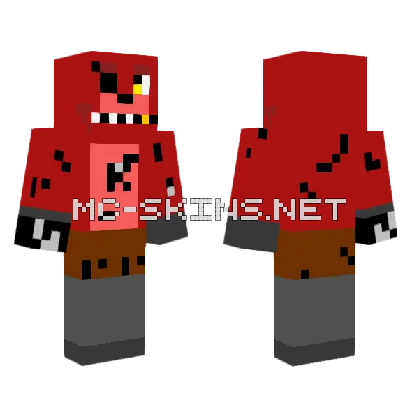 Foxy Minecraft skin, front and back