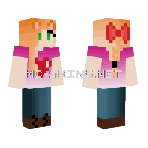 Foxy Girl Minecraft skin, front and back