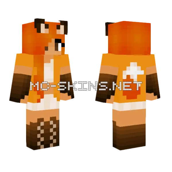Foxy Girl Minecraft skin, front and back