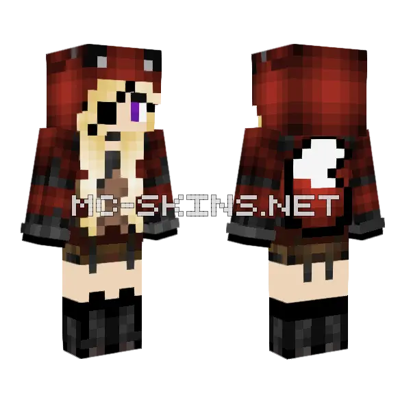 Foxy OC Girl Minecraft skin, front and back