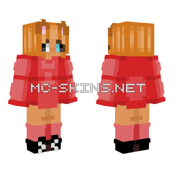 Foxy Roblox Piggy Minecraft skin, front and back