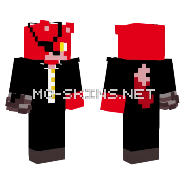 Foxy The Pirate Minecraft skin, front and back
