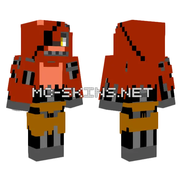 Foxy The Pirate Minecraft skin, front and back