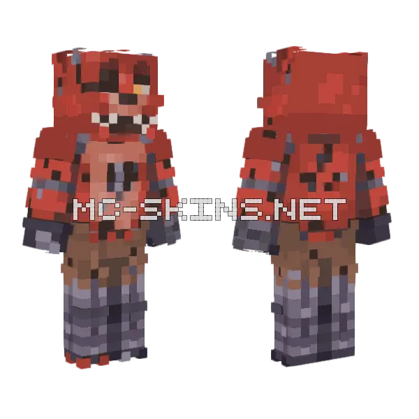Foxy The Pirate Minecraft skin, front and back
