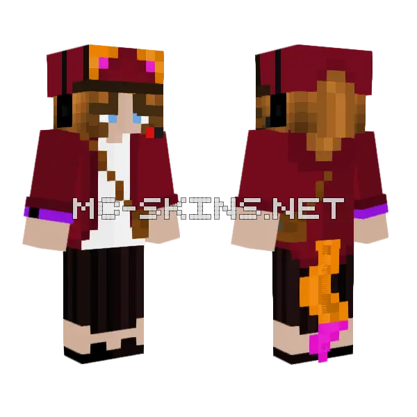 Foxy33lady Has A Tail Minecraft skin, front and back