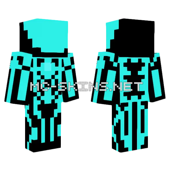 Fragmented Tech Skin Minecraft skin, front and back