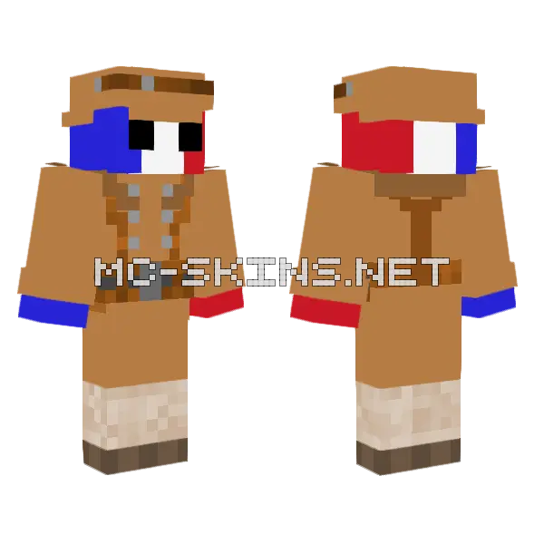 France Soldier Minecraft skin, front and back