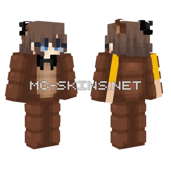 Fred Faz Bear Minecraft skin, front and back