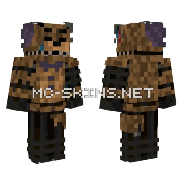 Fredbear Minecraft skin, front and back