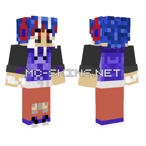 Freddy Anime OC Minecraft skin, front and back