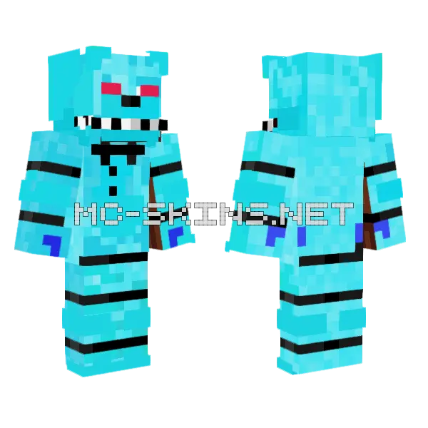 Freddy Fazbear Minecraft skin, front and back
