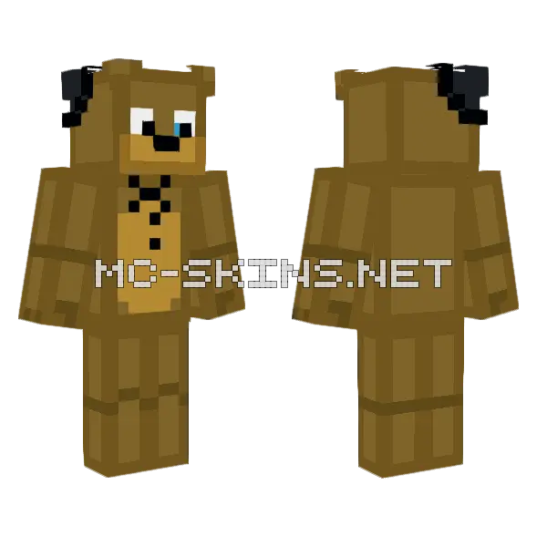 Freddy Fazbear Minecraft skin, front and back