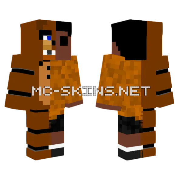 Freddy Fazbear Gabriel Minecraft skin, front and back