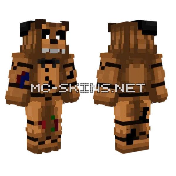 Freddy Fazbear Skin Minecraft skin, front and back