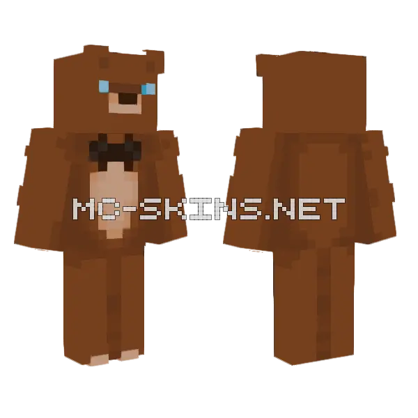 Freddy Fazbob Minecraft skin, front and back
