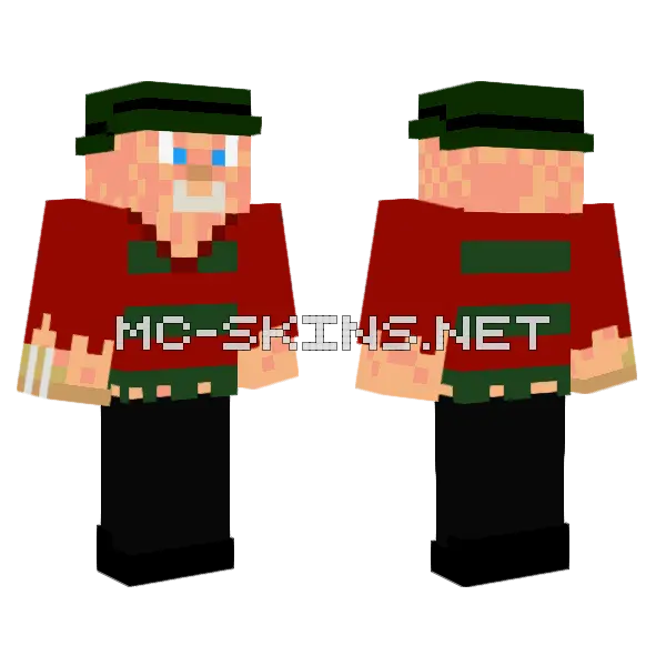 Freddy Krueger Nightmare Skin Minecraft skin, front and back