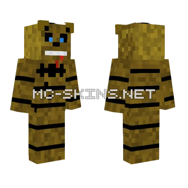 Freddy V2 Minecraft skin, front and back