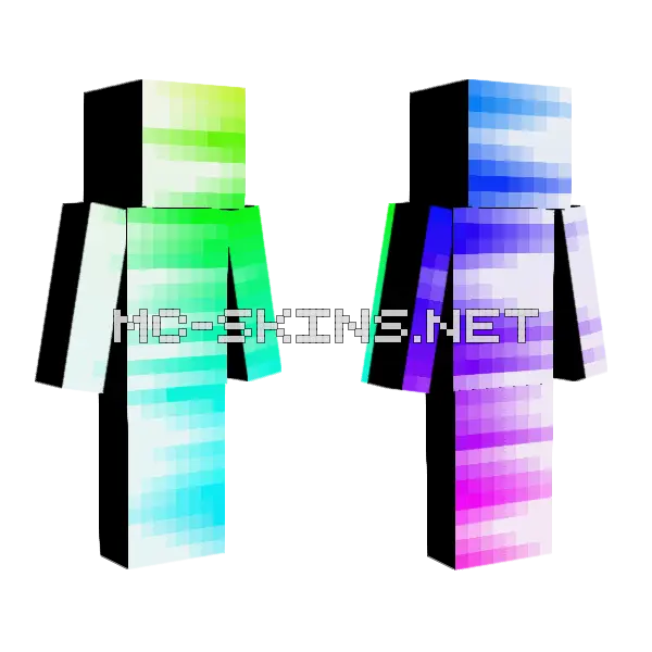 Freezing Gradient Minecraft skin, front and back