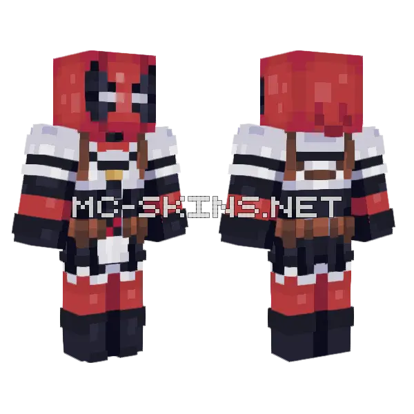 French Maid Deadpool Minecraft skin, front and back