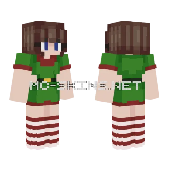 Frenzy Elf Minecraft skin, front and back