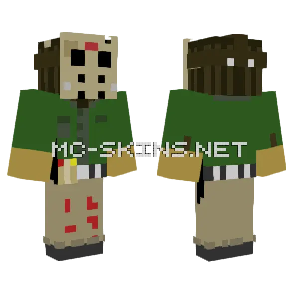 Friday the 13th Jason Voorhees Minecraft skin, front and back